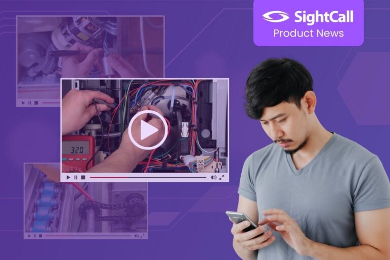 technician watching tutorial video on SightCall app