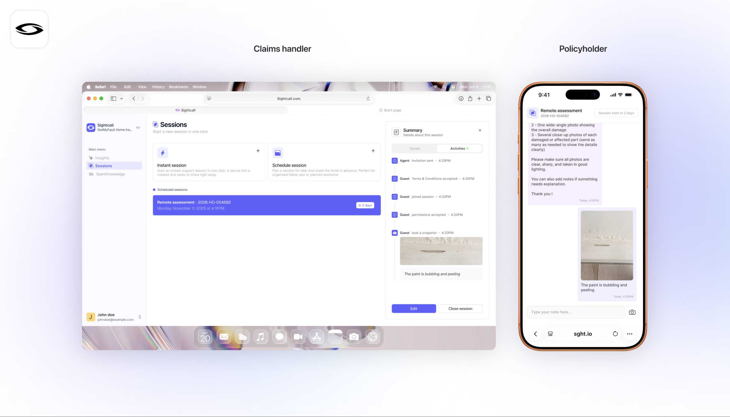 Les assurés transmettent des photos des dommages lors de l'évaluation préalable à distance afin d'améliorer la précision, l'expérience client et l'efficacité du traitement des sinistres